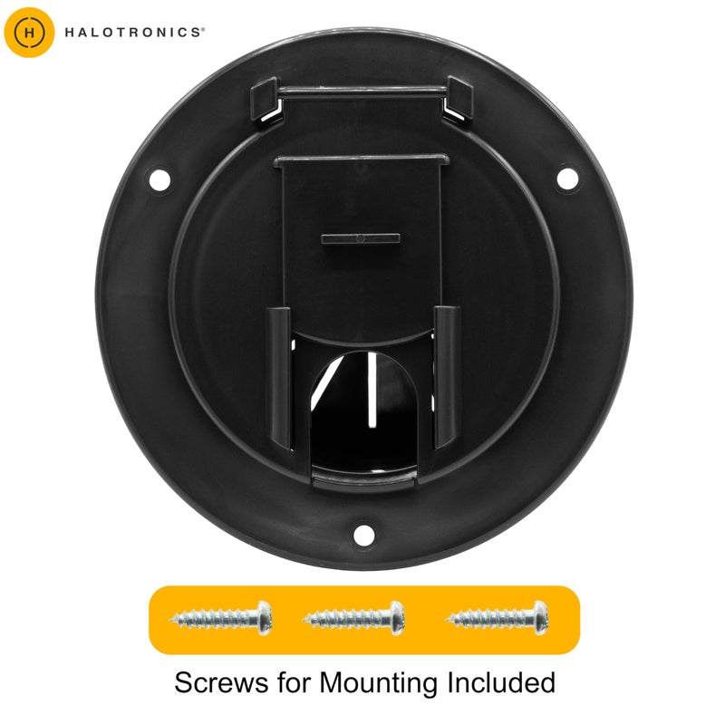 Halotronics RV 5-inch Round Electric Cable Hatch for 30 and 50 Amp Cords (Black) - Image 4